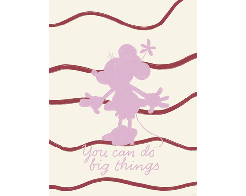 Grafik mit Minnie Maus Silhouette und dem Schriftzug You can do big things