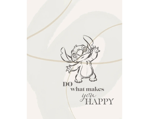 Illustration mit der Aufschrift Tu was dich glücklich macht und einer gezeichneten Comicfigur
