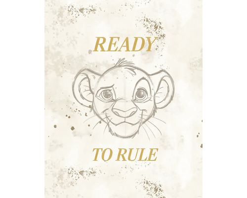 Poster Disney The Lion King Ready to Rule 40x50 cm Skizze von Simba aus König der Löwen mit dem Schriftzug Bereit zur Herrschaft