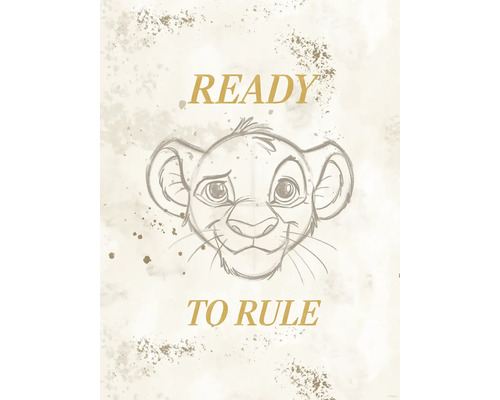 Poster Disney The Lion King Ready to Rule 30x40 cm Zeichnung von Simba mit dem Schriftzug Bereit zum Herrschen