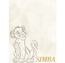 Skizze von Simba aus König der Löwen mit goldenem Schriftzug