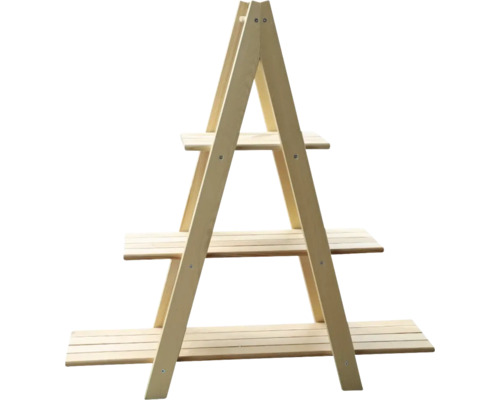 Holzpflanzentreppe mit drei Ablagen