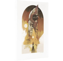 Star Wars Kunstdruck mit Raumschiff und Figur