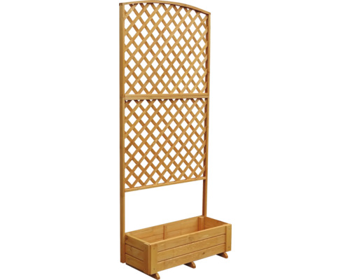 Bac pour plantes grimpantes «Flora» en bois 91 x 41 x 205 cm marron