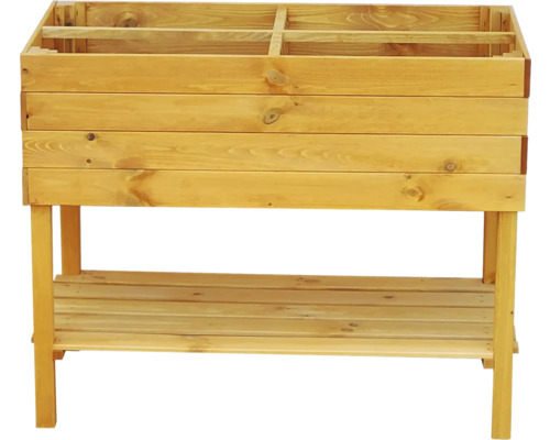 Jardinière surélevée en bois avec étagère