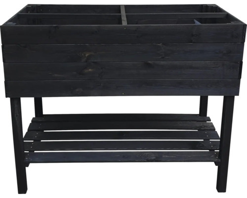 Jardinière surélevée en bois avec étagère