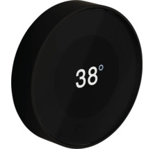 Thermostat noir indiquant 38 degrés