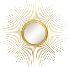Miroir en métal soleil doré Ø 50 cm-thumb-0