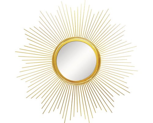 Miroir en métal soleil doré Ø 50 cm