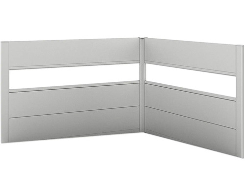 Sichtschutz biohort für Belvedere L-Form 2 Stück mit Acryleinsatz L150 silber-metallic Sichtschutz biohort für Belvedere L-Form 2 Stück mit Acryleinsatz L150 silber-metallic