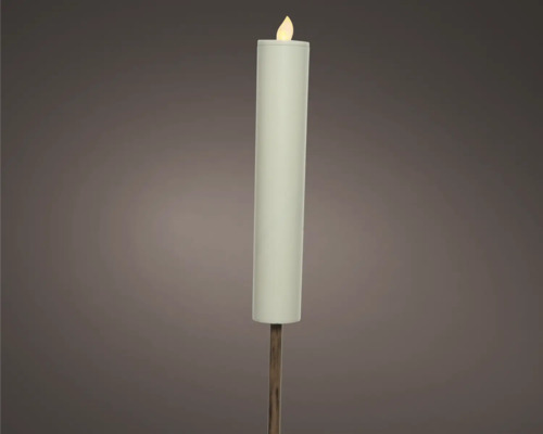 Bougie solaire Lumineo plastique blanc chaud