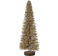Arbre de Noël décoratif avec surface scintillante sur support en bois