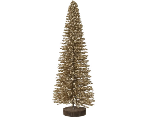 Arbre de Noël décoratif avec surface scintillante sur support en bois