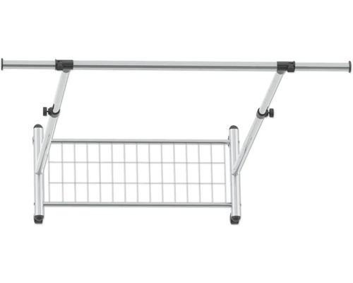 Élévateur de vêtements extensible en métal avec étagère grillagée