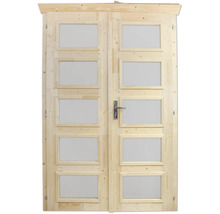 Double porte entièrement vitrée SKAN HOLZ verre opale pour 28 mm, 123,4 x193 cm nature