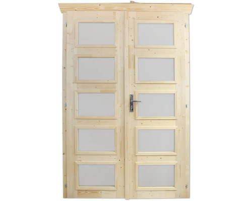 Double porte entièrement vitrée SKAN HOLZ verre opale pour 28 mm, 123,4 x193 cm nature Double porte entièrement vitrée SKAN HOLZ verre opale pour 28 mm, 123,4 x193 cm nature