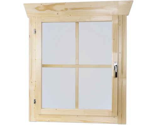 Fenêtre en bois avec verre et croisillons