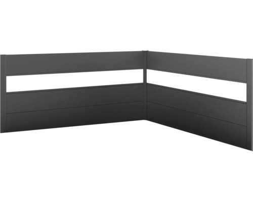 Sichtschutz biohort für Belvedere L-Form 2 Stück mit Acryleinsatz L200 dunkelgrau-metallic Sichtschutz biohort für Belvedere L-Form 2 Stück mit Acryleinsatz L200 dunkelgrau-metallic