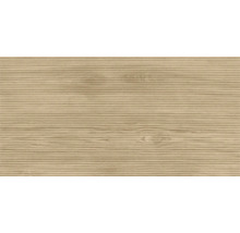 Façade en bois clair avec rainures horizontales en arrière-plan