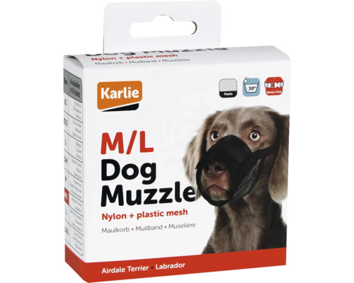 Muselière pour chien Karlie en nylon et maille plastique, taille M à L, emballage