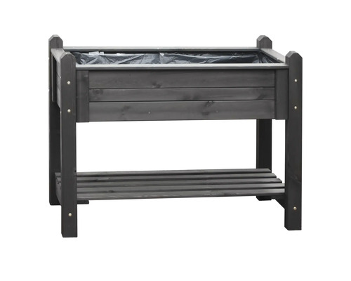 Jardinière surélevée sur pilotis promadino avec film 114 x 60 x 84,5 cm gris Jardinière surélevée en bois avec espace de rangement