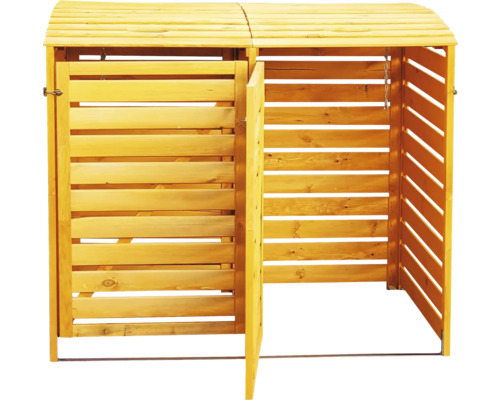 Holz Mülltonnenbox mit zwei Türen