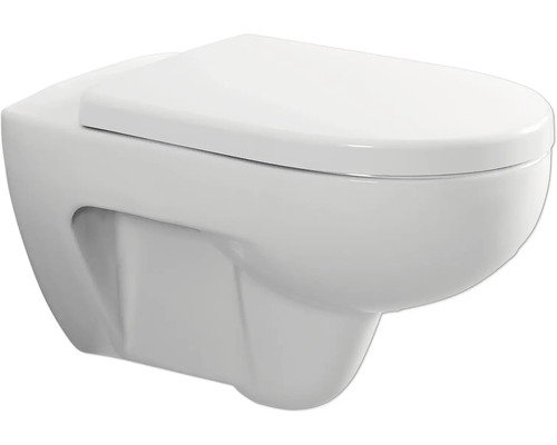 Ensemble de WC mural GEBERIT Renova cuvette à fond creux sans bride de rinçage blanc brillant avec abattant WC CG02035000 Ensemble de WC mural GEBERIT Renova cuvette à fond creux sans bride de rinçage blanc brillant avec abattant WC CG02035000
