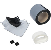 Kit de réparation de gouttières avec bande d''étanchéité, angle de gouttière et produit d''étanchéité