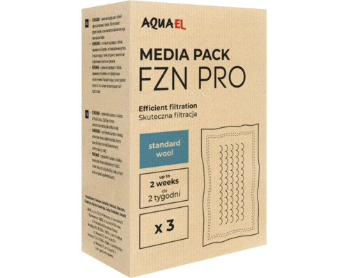 Média filtrant AQUAEL cartouches standard FZN PRO Standard, 3 pces Aquael Media Pack FZN Pro masses filtrantes pour aquariums, lot de trois