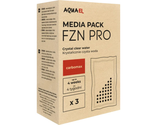 Média filtrant AQUAEL cartouches de charbon actif FZN PRO Carbon, 3 pces Aquael Media Pack FZN PRO pour filtres d''aquarium