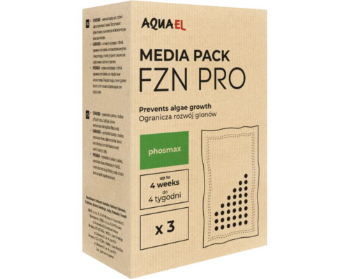 Agent filtrant AQUAEL Medienpaket FZN PRO Phosmax, 3 pces., Phoshat Absorber Aquael Media Pack FZN Pro pour filtre d''aquarium, réduit la croissance des algues