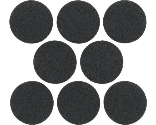 Patin en feutre Tarrox 28x6 mm rond noir autocollant 8 pièces