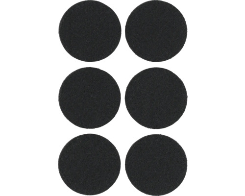 Patin en feutre Tarrox 33x6 mm rond noir autocollant 6 pièces