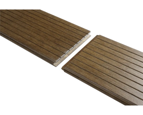 Lame de terrasse Konsta bambou profilé plein strié/lisse 1860 x 139 x 18 mm marron clair Lame de terrasse Konsta bambou profilé plein strié/lisse 1860 x 139 x 18 mm marron clair