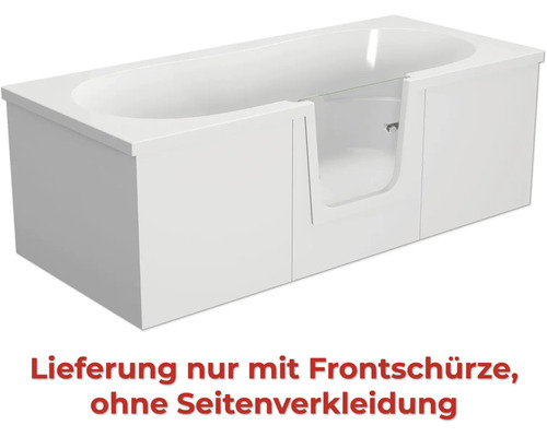 Badewanne mit Tür mittig Anschlag links SCHULTE Q2 75 x 170 cm alpinweiß glänzend mit Frontschürze D80007M3-5