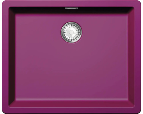 Unterbauspüle SCHOCK Greenwich N-100L U 556 x 456 mm berry GREN100LUBRY Spüle aus Granit mit Siebkorbventil