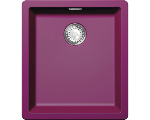 Spüle SCHOCK Greenwich N-100S A 406 x 456 mm berry GREN100SABRY Spülbecken aus Verbundwerkstoff mit Siebkorb