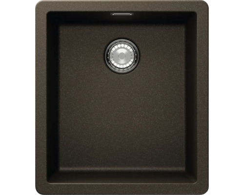 Flächenbündige Spüle SCHOCK Greenwich N-100S FB 406 x 456 mm bronze GREN100SFBBRO Eckige Küchenspüle aus Granit mit Abfluss