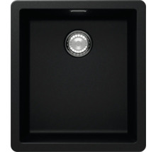 Schwarze Küchenspüle aus Granit mit Ablaufgarnitur