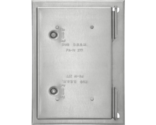 Porte de cheminée tôle d'acier zinguée avec fermeture carrée 280 mm x 380 mm