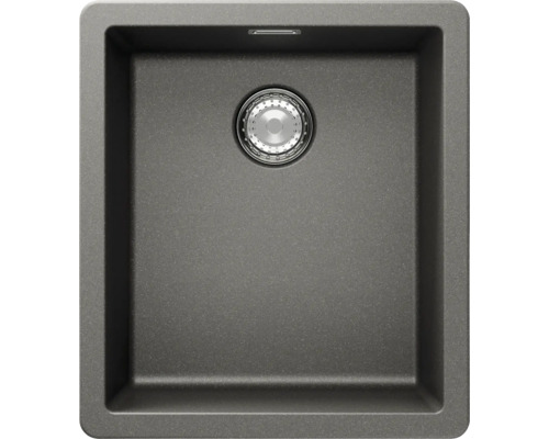 Flächenbündige Spüle SCHOCK Greenwich N-100S FB 406 x 456 mm silverstone GREN100SFBSIL Spüle aus Verbundwerkstoff mit quadratischer Form