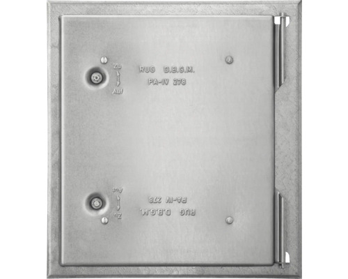 Porte de cheminée tôle d'acier zinguée avec fermeture carrée 350 mm x 380 mm Trappe de visite en métal avec fermetures rotatives