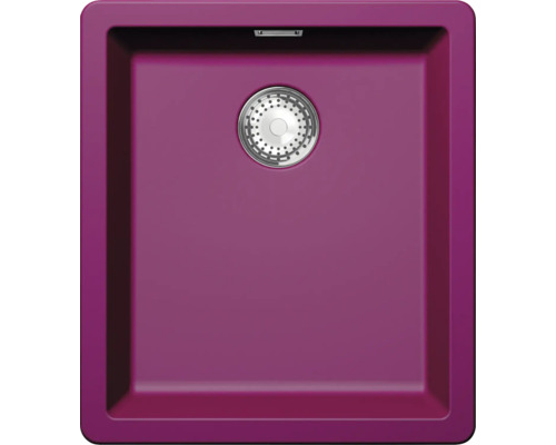 Unterbauspüle SCHOCK Greenwich N-100S U 406 x 456 mm berry GREN100SUBRY Einzelne Küchenspüle mit Siebkorbventil