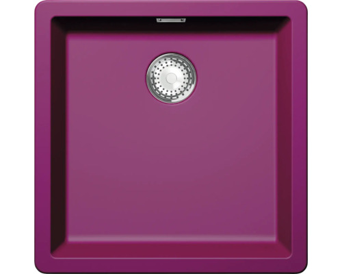 Unterbauspüle SCHOCK Greenwich N-100 A 456 x 456 mm berry GREN100UBRY Vierkantige Küchenspüle mit Siebkorb