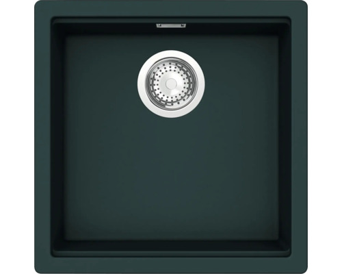Spüle SCHOCK Kiruna N-100-A 456 x 456 mm ivy KIRN100AIVY Spülbecken aus Verbundwerkstoff mit Siebkorbventil
