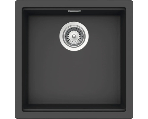 Flächenbündige Spüle SCHOCK Kiruna N-100 FB 445 x 445 mm dusk KIRN100FBDSK Spüle aus Granit mit Siebkorbventil