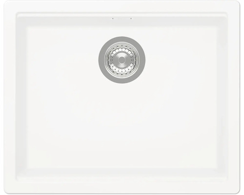 Flächenbündige Spüle SCHOCK Kiruna N-100L FB 545 x 445 mm day KIRN100LFBDAY Spülbecken aus Keramik mit Edelstahl-Ablaufgarnitur