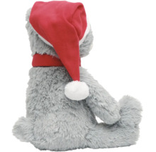 Ours en peluche gris avec bonnet de Noël