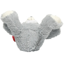 Ours en peluche gris vu de dos
