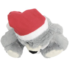 Koala en peluche gris avec bonnet de Père Noël rouge
